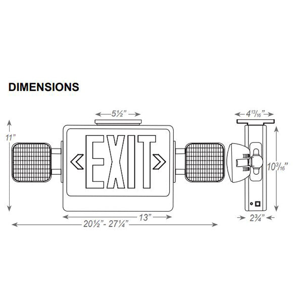 Advantage Environmental Lighting XEM8U LED Exit & Incandescent Emergency Combo