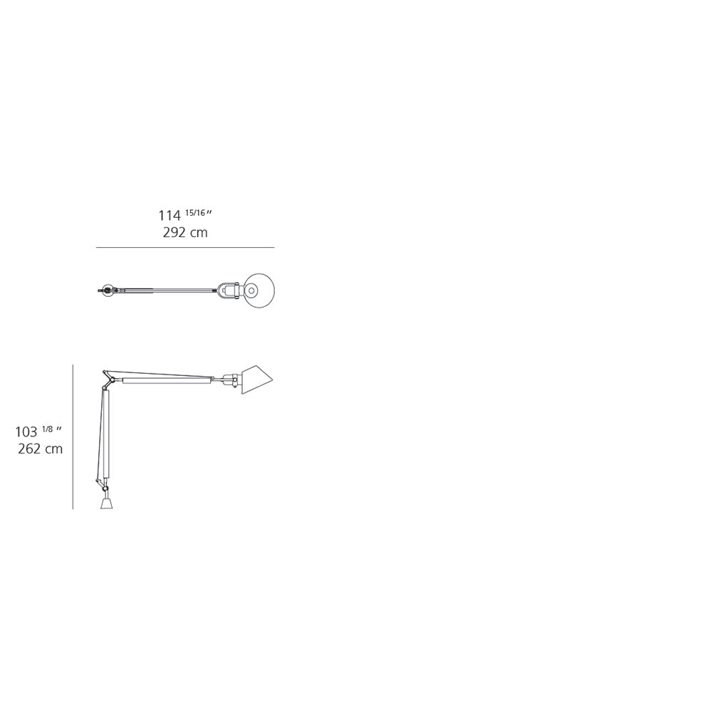 Artemide 1535155A Tolomeo XXL LED 55W 30K 90CRI Aluminum with Fixed Support 110V Floor Light