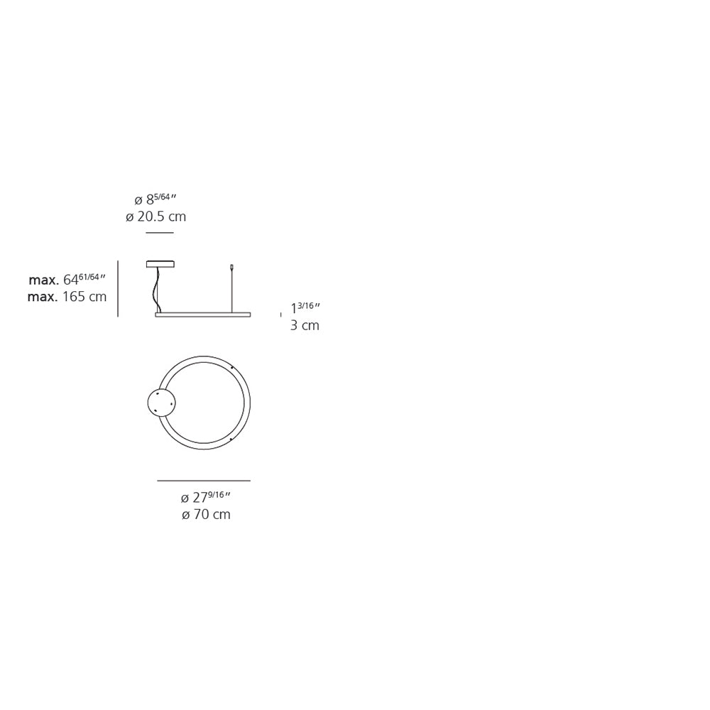 Artemide Ripple LED 25W 70 Suspension Light