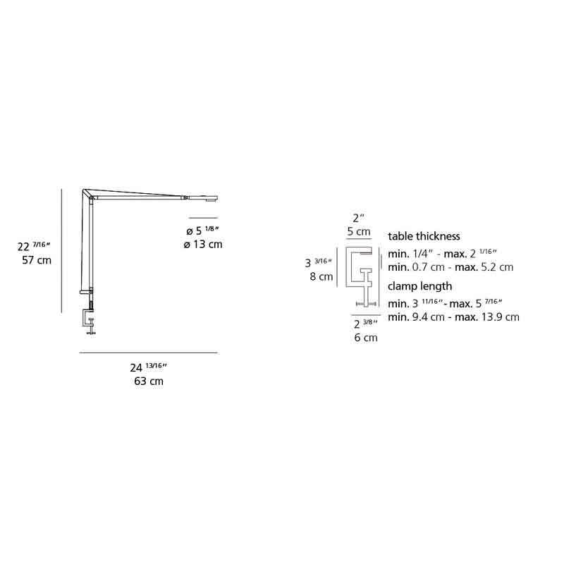 Artemide DEM2022 Demetra Professional 12W LED Dimmable Matte Black Table Light with Clamp - Seginus Lighting