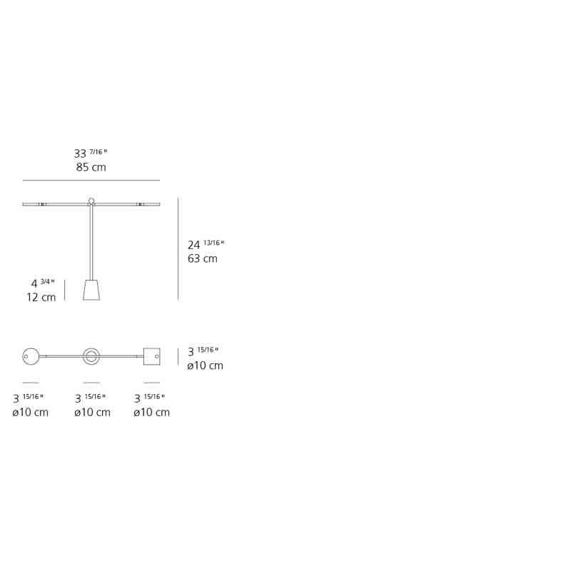 Artemide 1442010A Equilibrist 9W+3W LED Black with Dimmable Table Light - Seginus Lighting