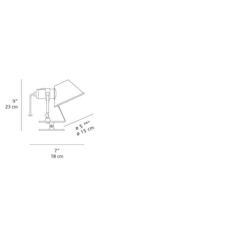 Artemide A005808 Tolomeo Clip Spot Max 100W E26 Aluminum Wall/Ceiling Light - Seginus Lighting