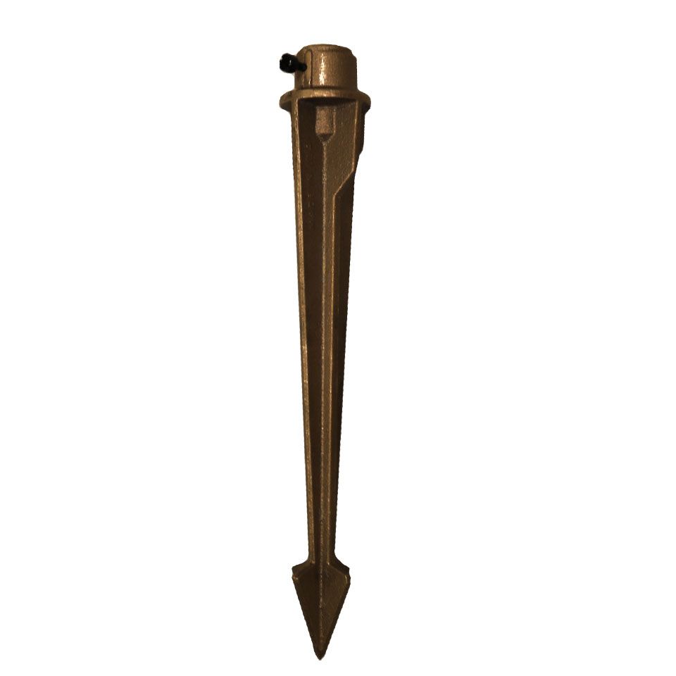 CLMS1CB Long Set-N-Stake Solid Bronze for larger fixtures, 13.5" long, solid, and sturdy, By Cast Lighting