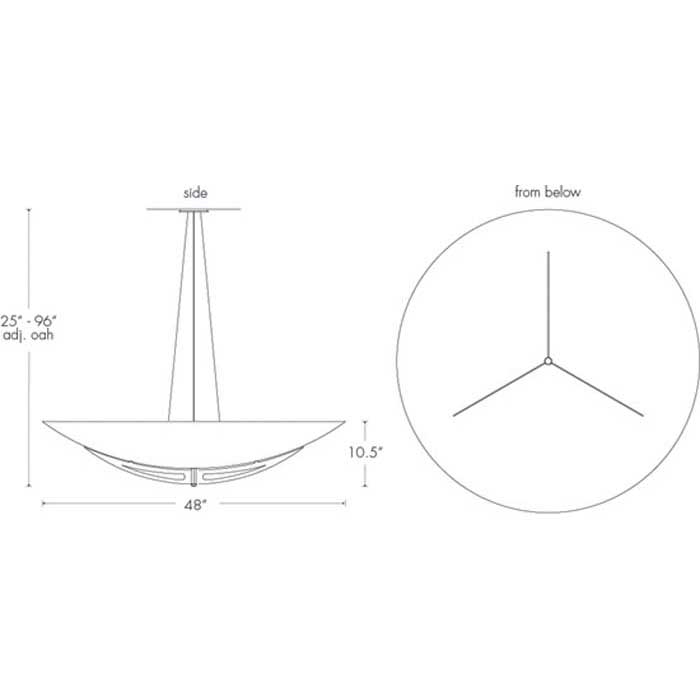 Compass 11203-48-CH Indoor/Outdoor Cable Hung Pendant By Ultralights Lighting Additional Image 1