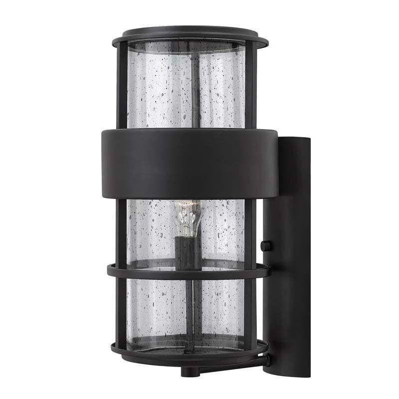 Hinkley 1905SK Outdoor Saturn Satin Black Wall Lights