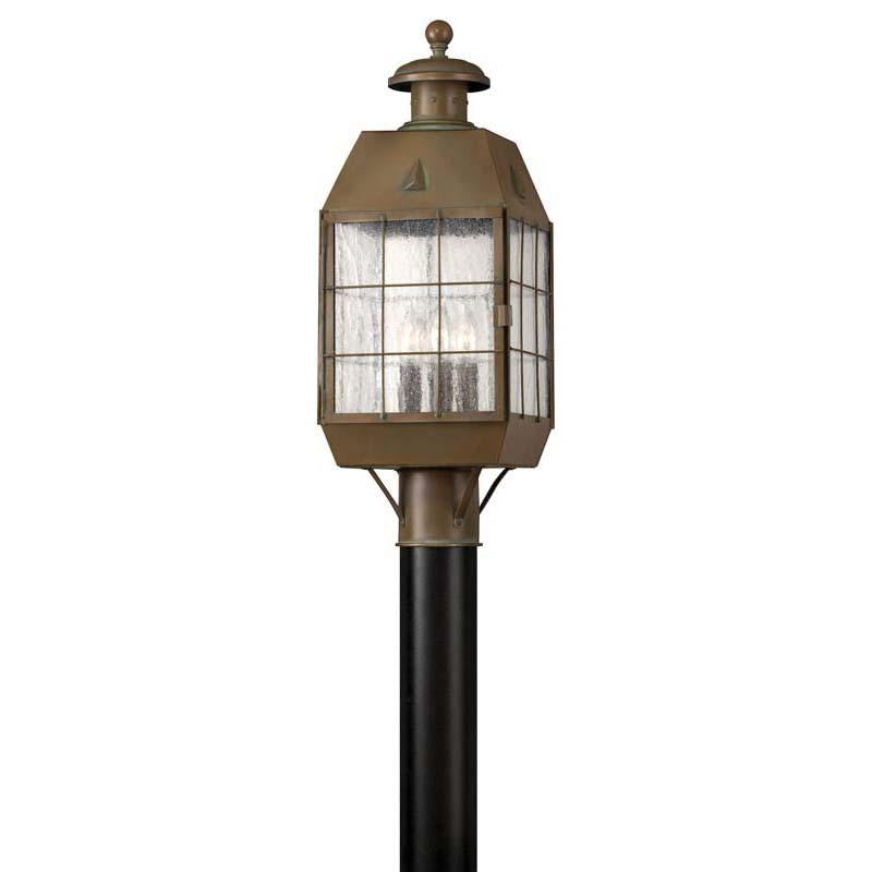 Hinkley 2371AS Outdoor Nantucket Aged Brass Post Mount Lights