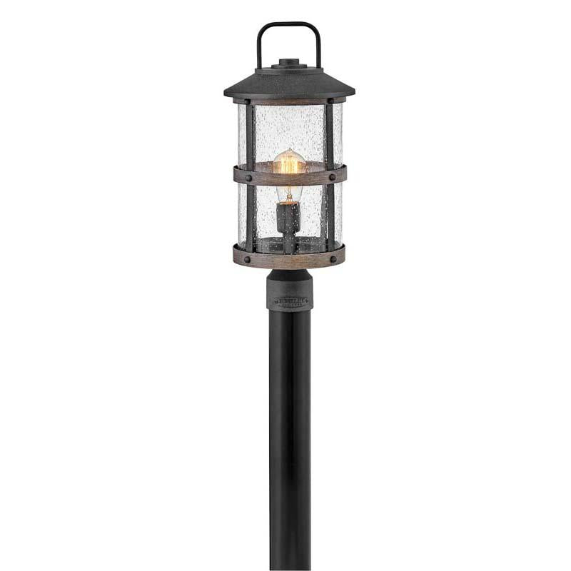 Hinkley 2687DZ Outdoor Lakehouse Aged Zinc Post Mount Lights