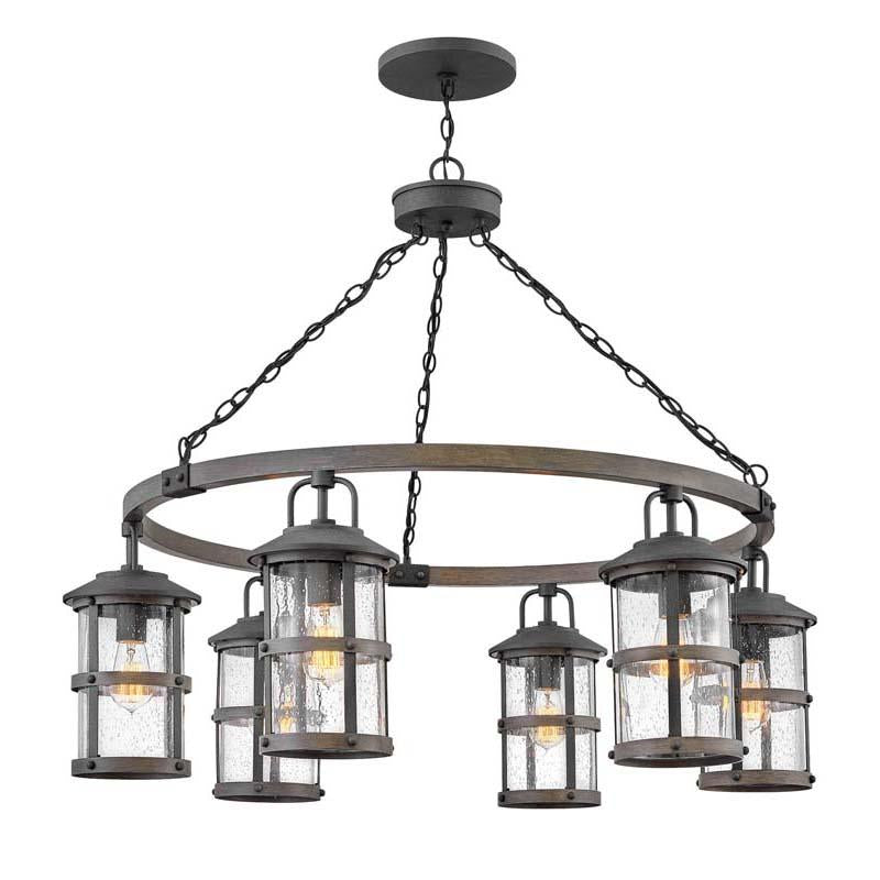 Hinkley 2689DZ Outdoor Lakehouse Aged Zinc Pendant Lights