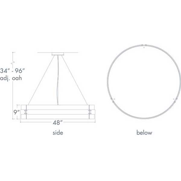 Invicta 16355-48-CH Indoor/Outdoor Cable Hung Pendant By Ultralights Lighting Additional Image 1