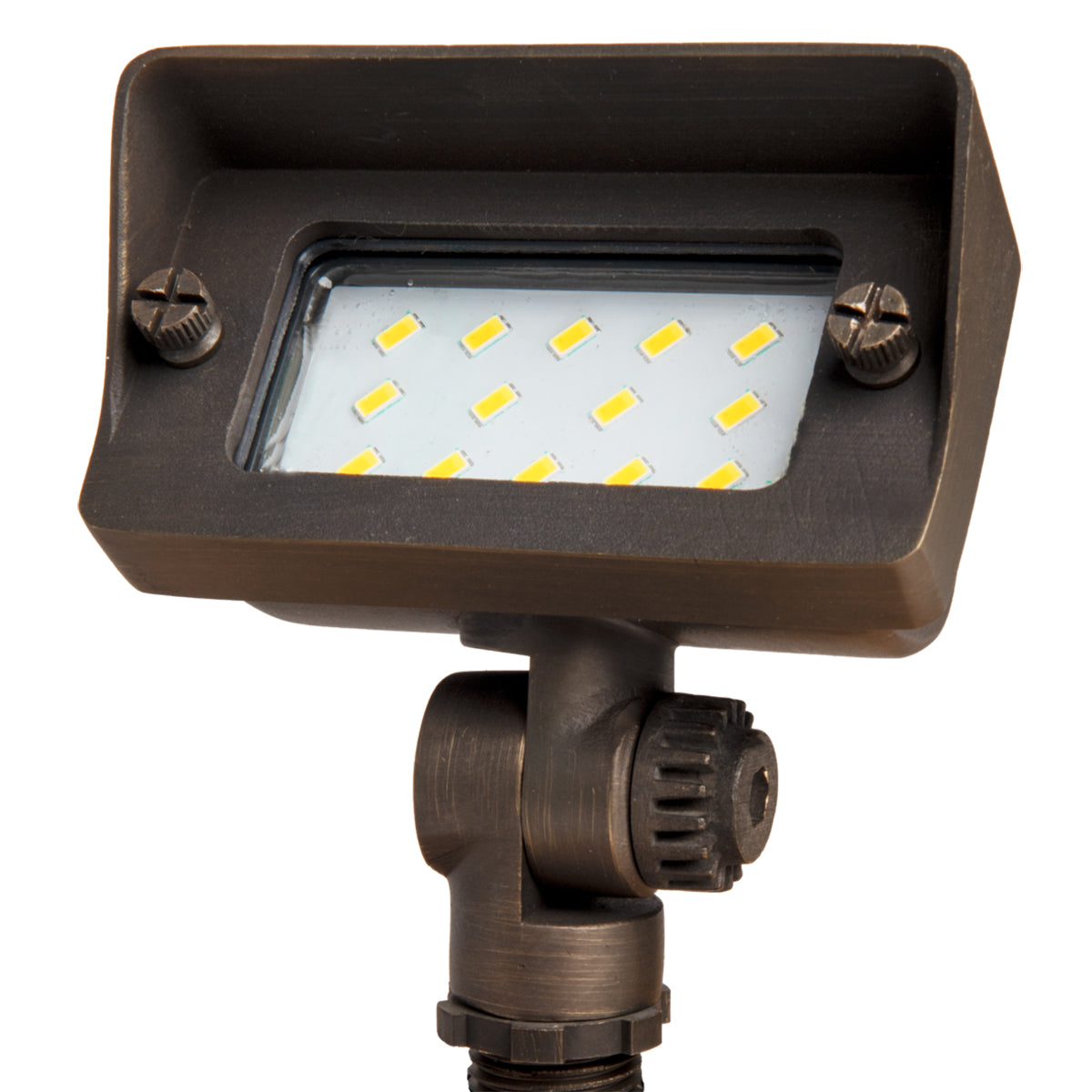 Lite the Nite Brass Small Rectangle Up Light 6W 12/24V AC/DC Integrated Dimmable LED