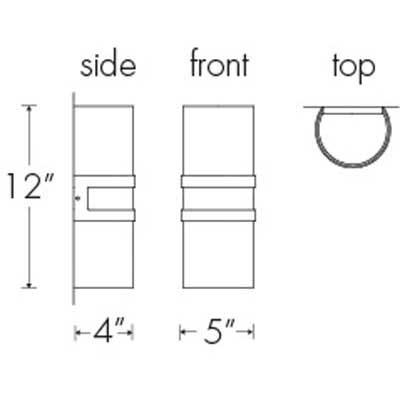 Profiles 9707-12-VM Outdoor Vertical Mounting Wall Sconce By Ultralights Lighting Additional Image 1