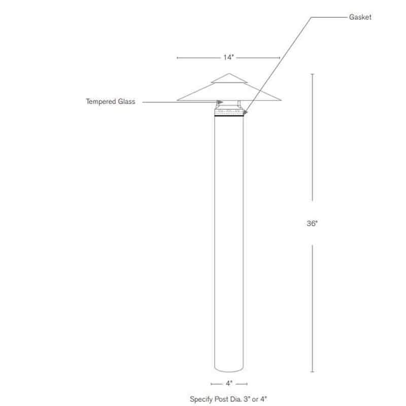 SPJ Lighting SPJ-716-14 6W LED 3 Inch Diameter Post Bollard