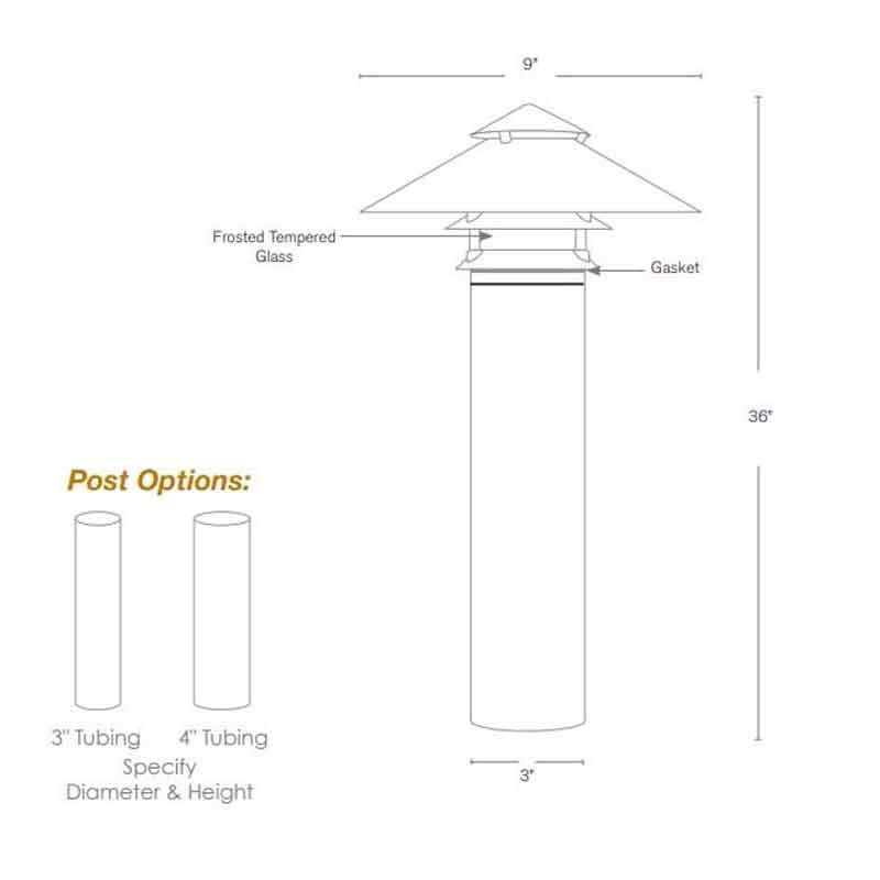 SPJ Lighting SPJ-716-9 6W LED 3 Inch Diameter Post Bollard