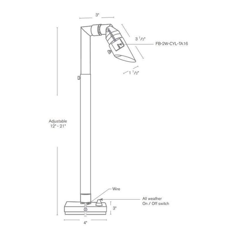 SPJ Lighting SPJ-B10-TELESCOPIC 3W LED Telescopic BBQ Light 12V