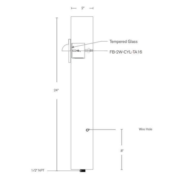 SPJ Lighting SPJ-GDG-24-EB 2W LED Contemporary Bollard 12V - Seginus Lighting