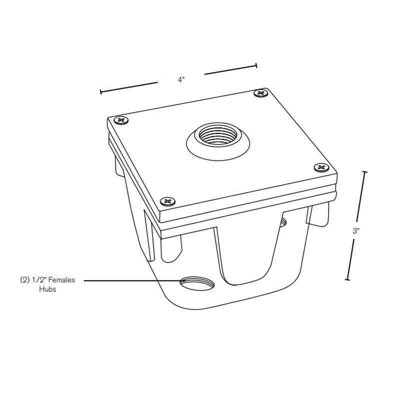 SPJ Lighting SPJVB-100 Cast Brass Mounting & Splice Box