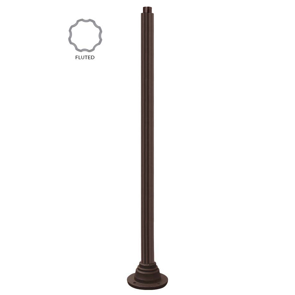 Wave Lighting 4 Inch Round .125 Inch 4600 Series Fluted Surface Mount Posts