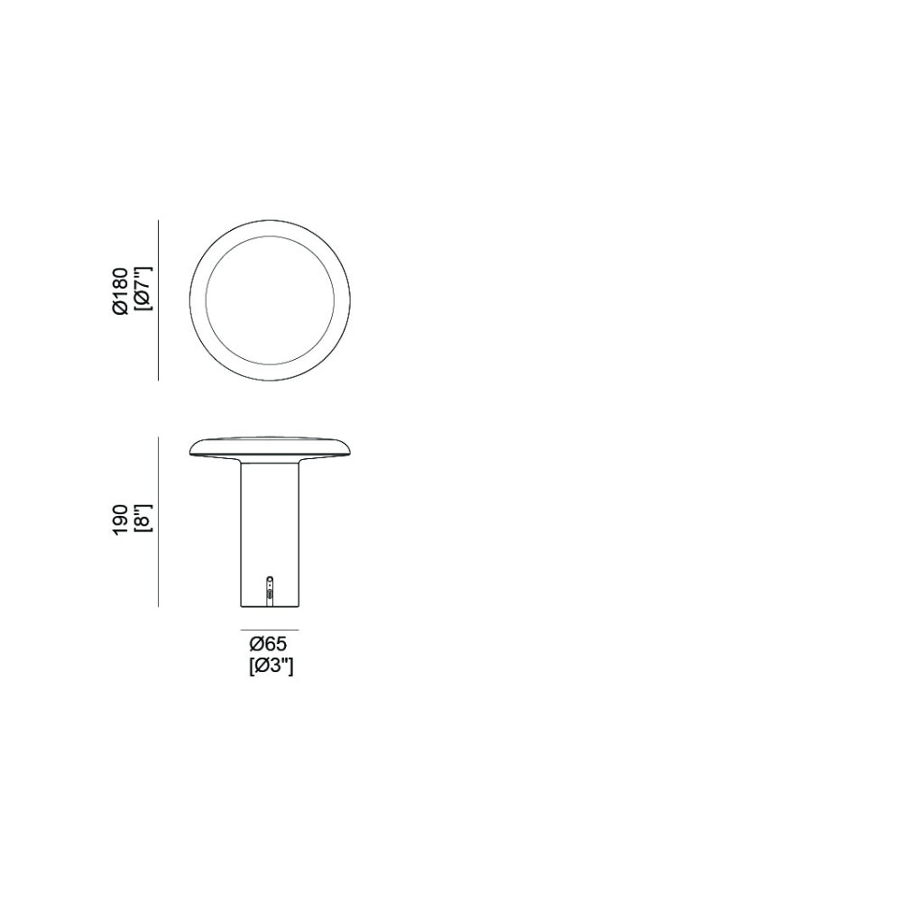Artemide Takku 2.5W Varnished Multiplug 120V Portable Table Lamp