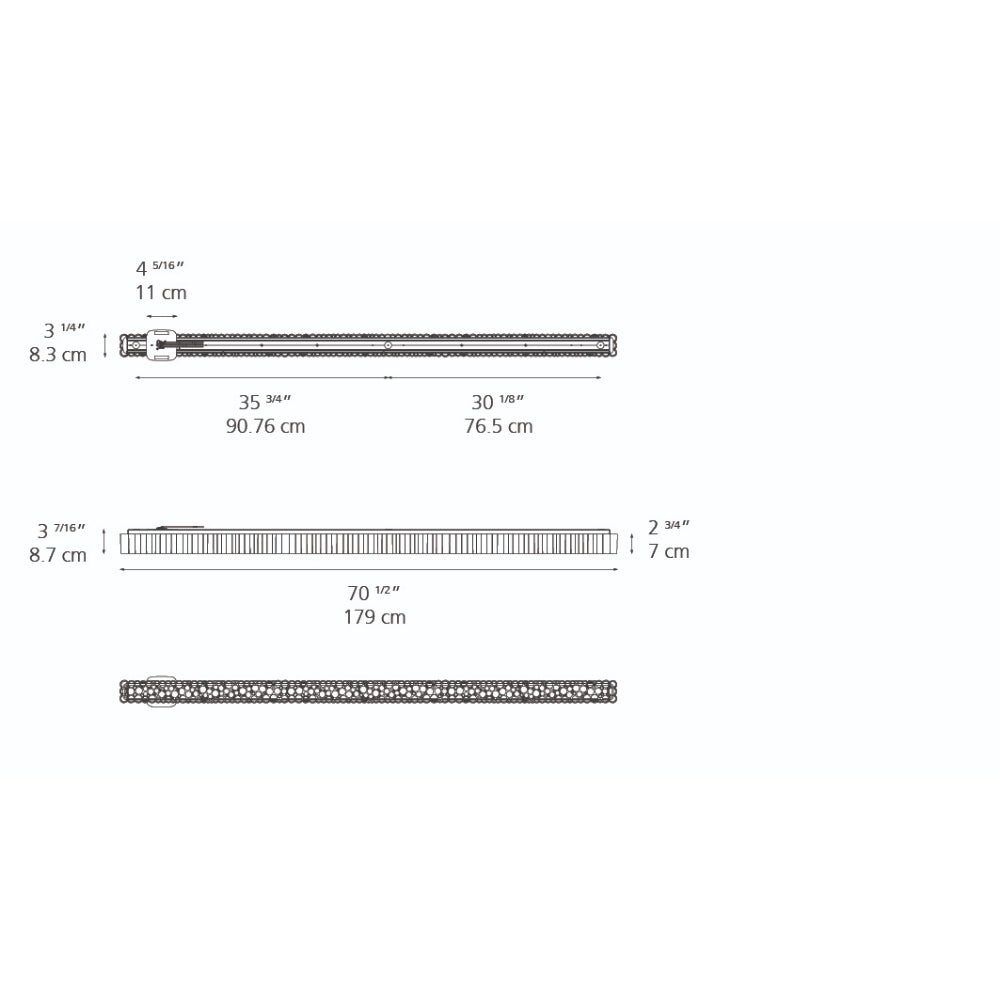 Artemide Calipso Linear Dimmable 2-Wire 120V White Ceiling Light