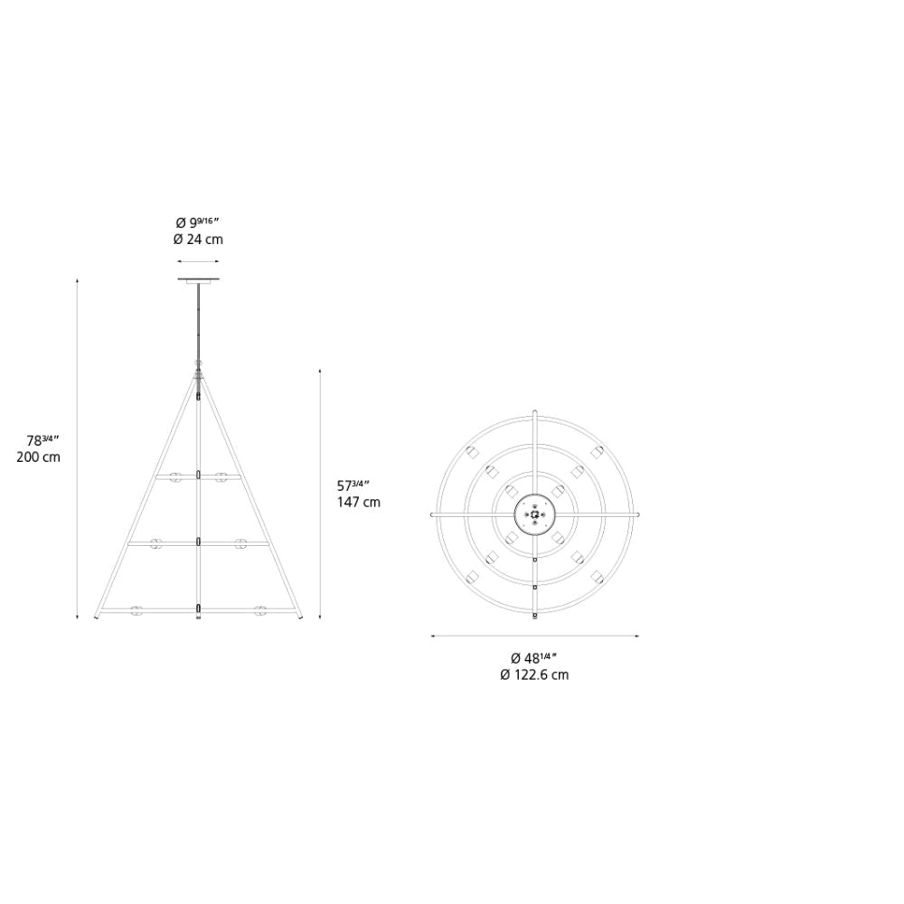Artemide EL Poris Max 12X15W E26 Black 120 Suspension Light