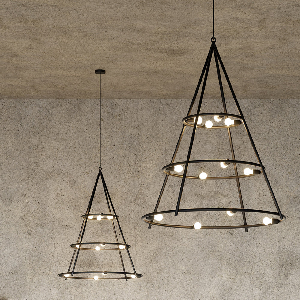 Artemide EL Poris Max 12X15W E26 Black 120 Suspension Light
