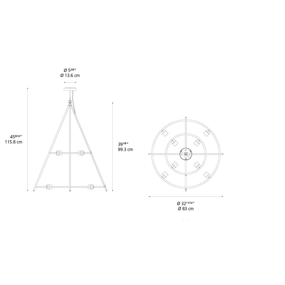Artemide EL Poris Max 8X15W E26 Black 80 Suspension Light