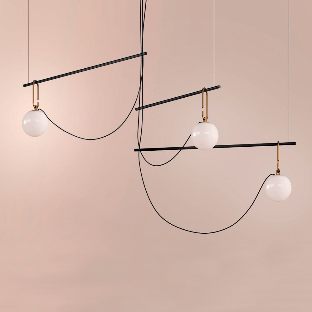Artemide NH LED Max 5W E12 Gold Ext 20Ft 14 Suspension Light