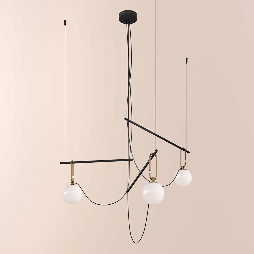 Artemide NH LED Max 5W E12 Gold Ext 20Ft 14 Suspension Light