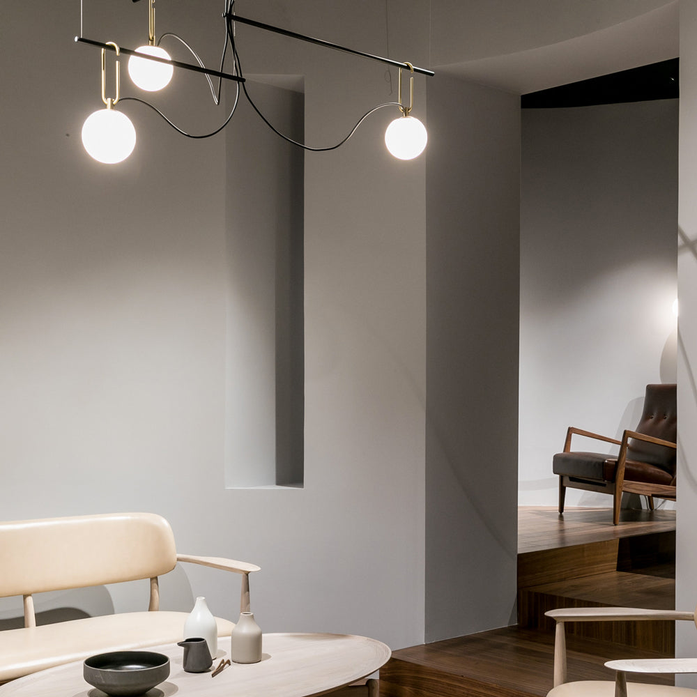 Artemide NH LED Max 5W E12 Gold Ext 20Ft 14 Suspension Light