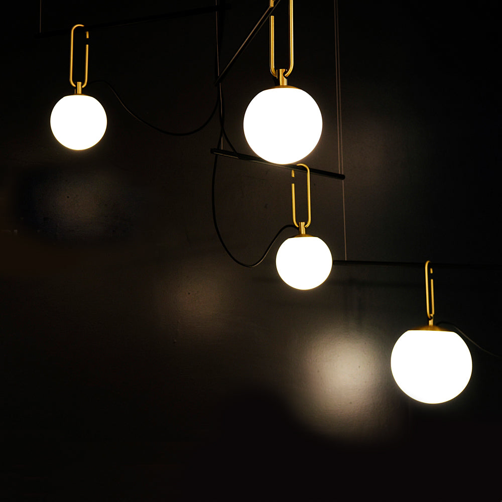 Artemide NH LED Max 5W E12 Gold Ext 20Ft 14 Suspension Light