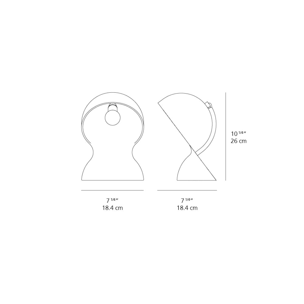 Artemide Dalu INC 25W E12 Black 120V Table Lamp