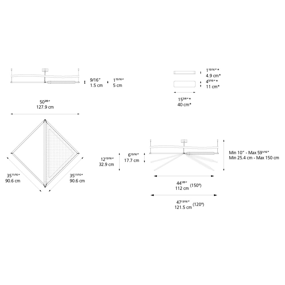 Artemide Flexia Light and Sound 48W 30K 90CRI 2-Wire/0-10V Dimmable HE Suspension Light with White Frame & Canopy