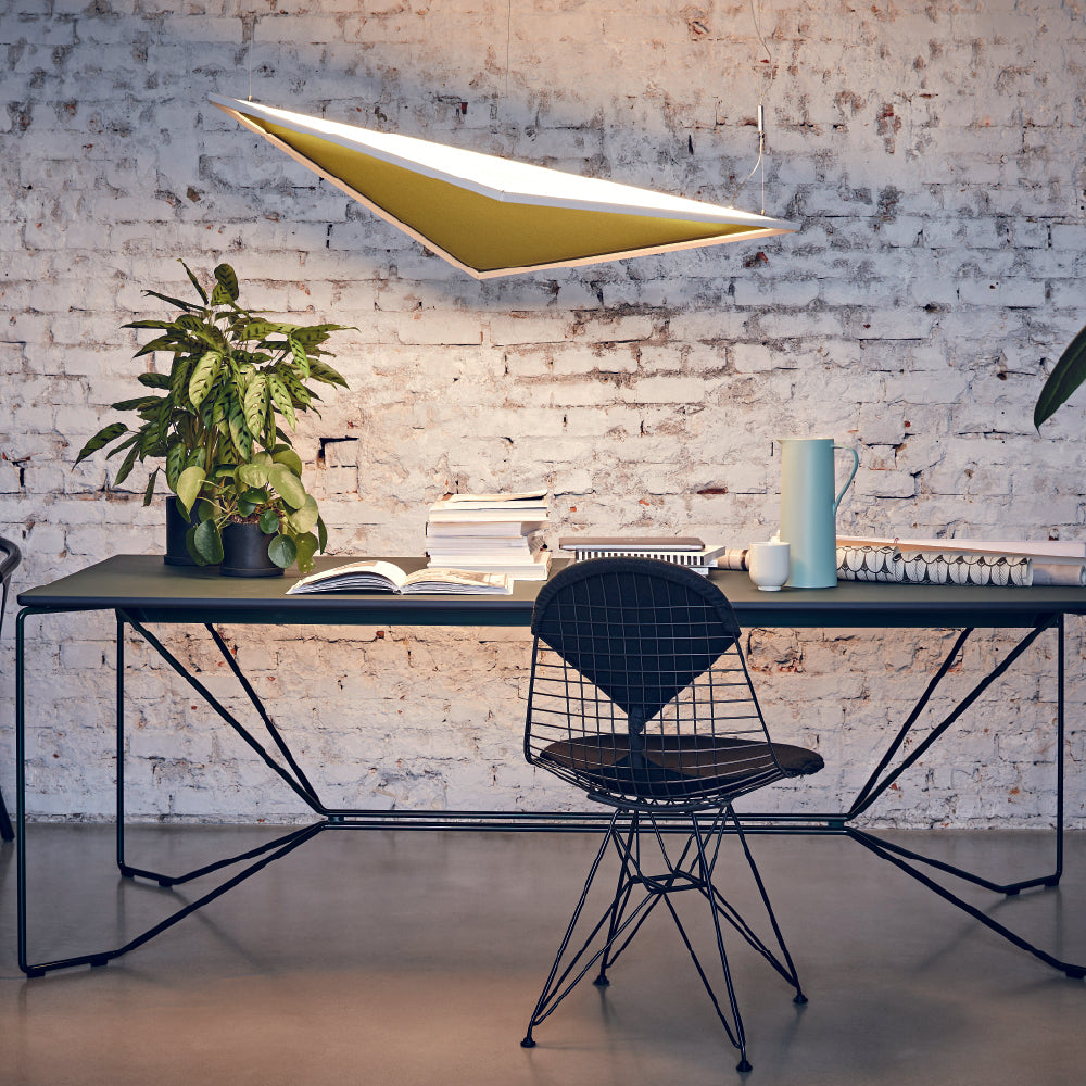 Artemide Flexia Light and Sound 48W 30K 90CRI 2-Wire/0-10V Dimmable HE Suspension Light with White Frame & Canopy