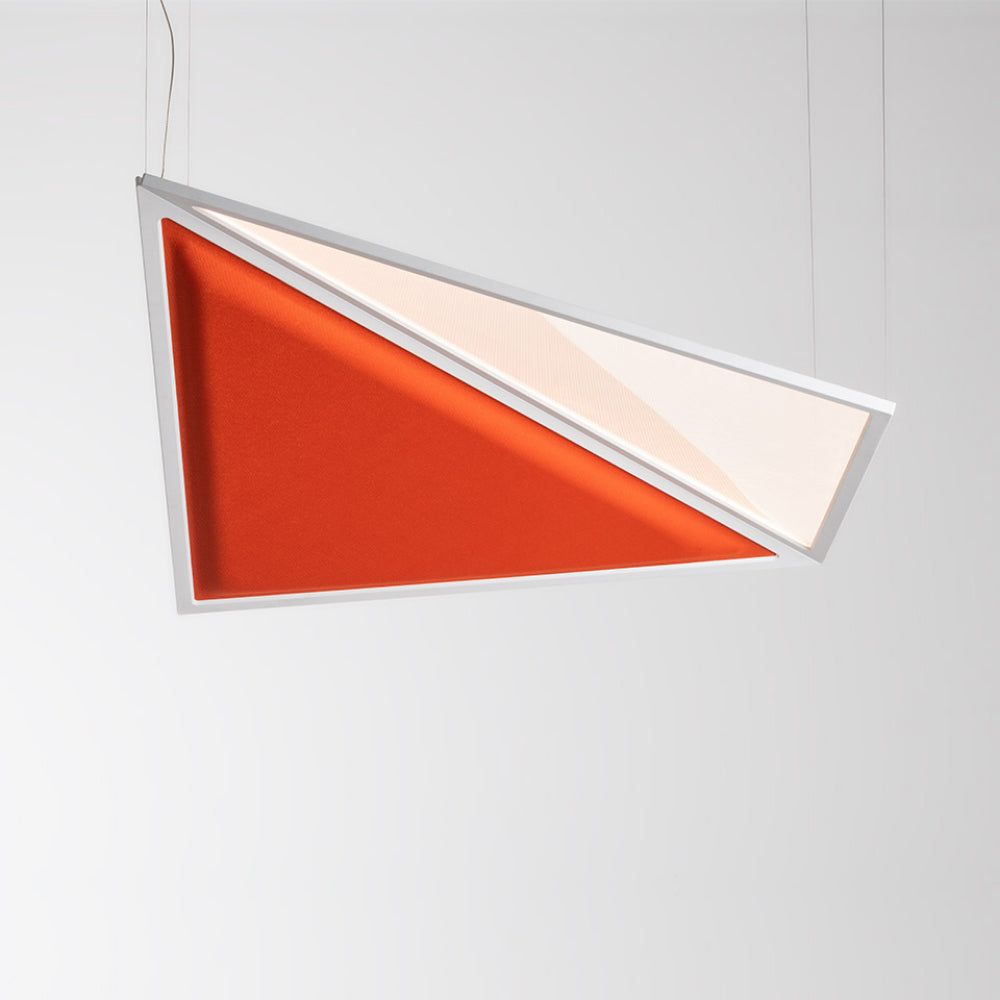 Artemide Flexia Light and Sound 48W 30K 90CRI 2-Wire/0-10V Dimmable HE Suspension Light with White Frame & Canopy