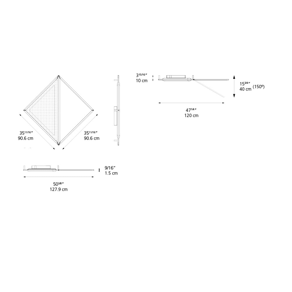 Artemide Flexia Light and Sound 48W 30K 90CRI 2-Wire/0-10V Dimmable HE Wall/Ceiling Light with White Frame & Canopy