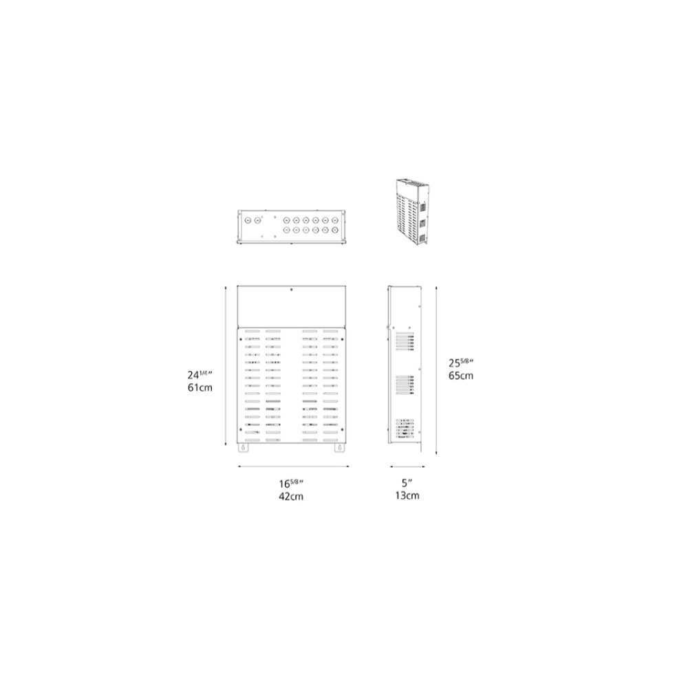 Artemide Wall Mount 24VDC 1Xdim 0-10V UNV Galvanized Remote Power Supply