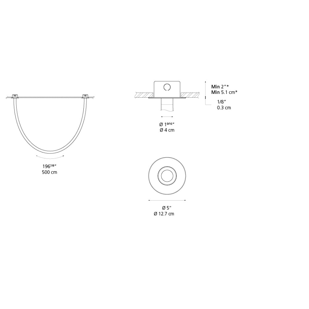 Artemide La Linea 40 98In (2.5M) LED White 24VDC Recessed Light