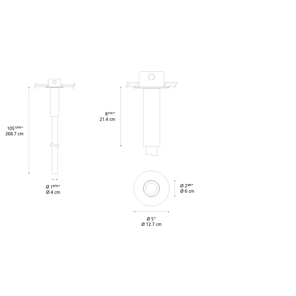 Artemide La Linea 40 98In (2.5M) LED 38W 30K 90CRI Non-Dim W/Surface Driver White UNV Vertical Ceiling Light