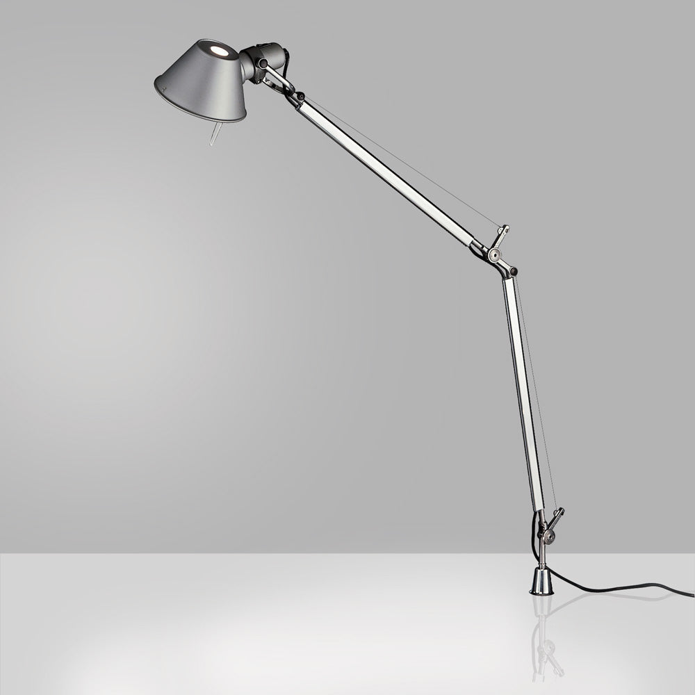 Artemide Tolomeo LED 10W 30K Mp-Mv Aluminum Table Lamp W/Motion Sensor & In-Set Pivot