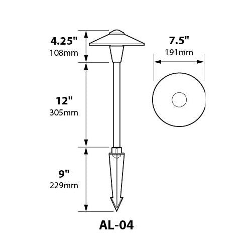 Focus Industries AL-04 China Hat 7.5" Path Light