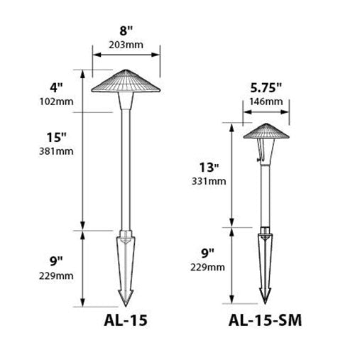 Focus Industries AL-15 8" Tiki Hat Adjustable Hub Area Light