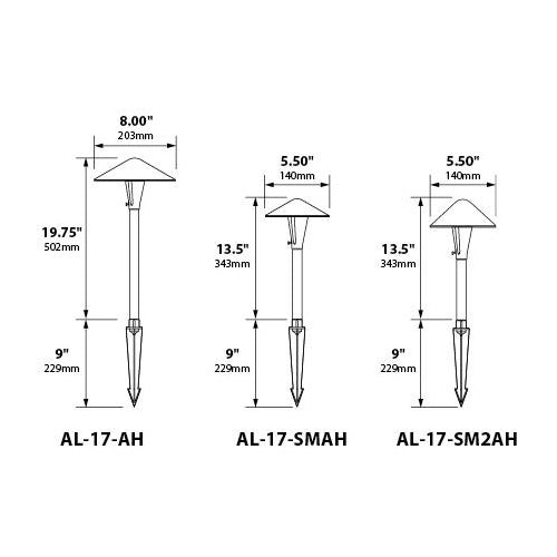 Focus Industries AL-17-LEDP China Hat Path Light