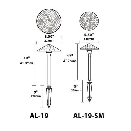 Focus Industries AL-19 8" Hammered Hat Adjustable Hub Area Light