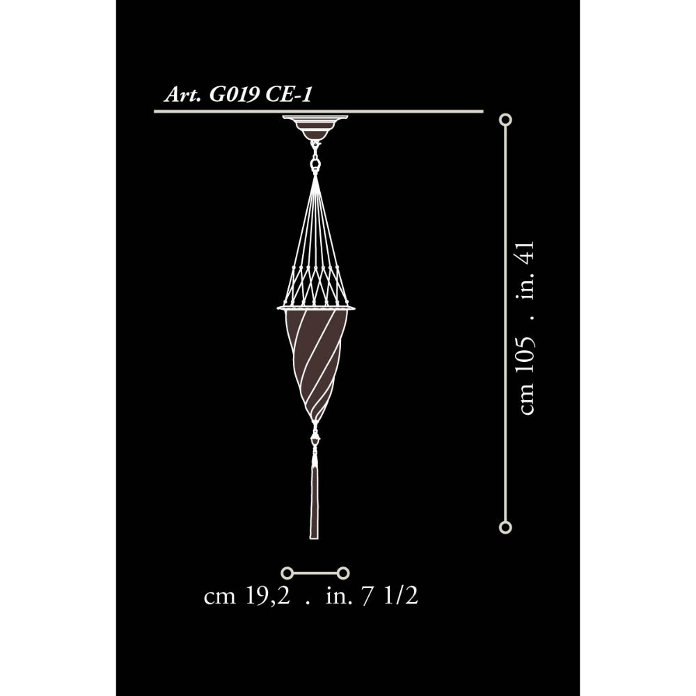 Fortuny Cesendello G 019 CE-3 IV in Glass Ceiling - &Oslash; 19,2 cm (7 5/8")