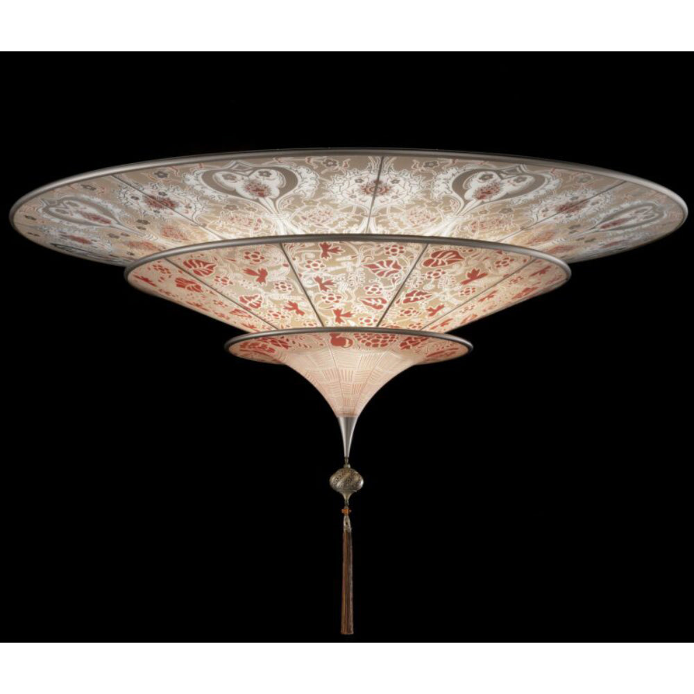 Fortuny G120SH-2 RF FM Scheherazade 3 Tiers Glass Lamp Floral Flush Mount 47.2" 
