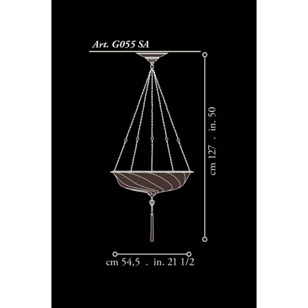 Fortuny Scudo Saraceno Small in Glass Suspended - &Oslash; 54,5 cm (21 1/2")