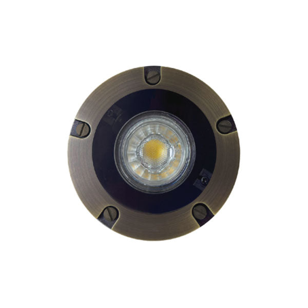 GM Lighting ILS In-Ground Open 5" Antique Brass Finish MR16 Lamp 8W Max on Gimbal