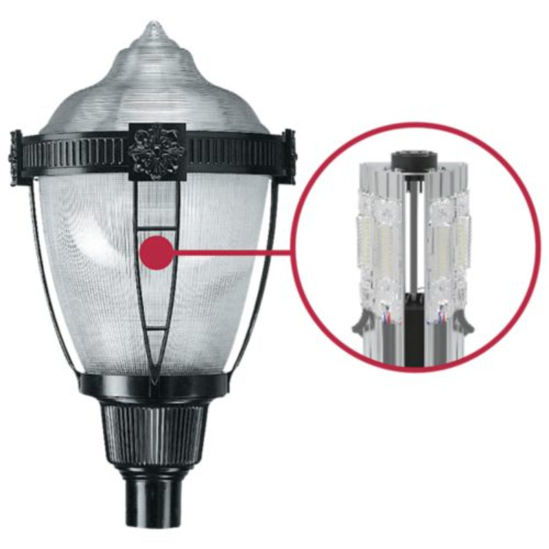 Hadco Urban Refractive post top with LumiLock LED (RL32 / RL52) Post Light
