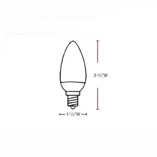 Lightcraft Outdoor LED Candelabra Filament Lamp - 2 Watt 2700K
