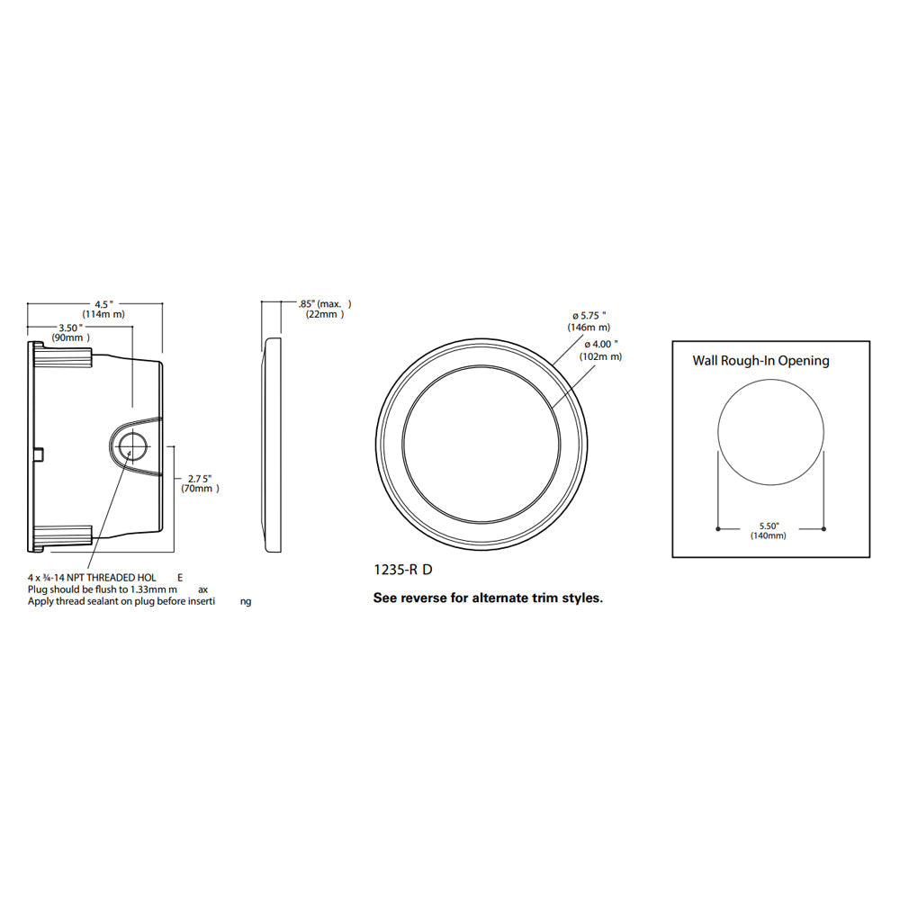 Lumiere Rio 1235-RD 4W LED Round Open Fascia Step Light Additional Image 2